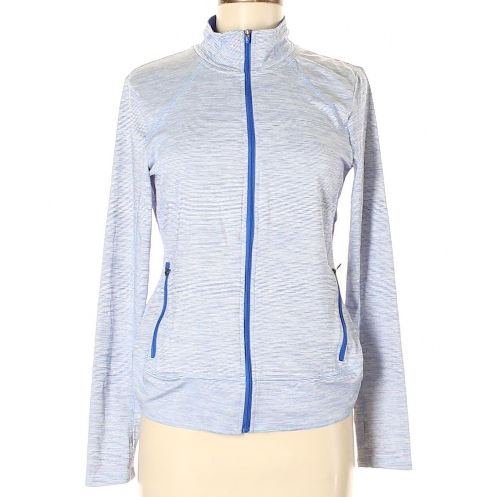 C9 by Champion Blue Striped Zip Up Track Jacket